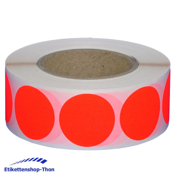 Markierungspunkte - Durchmesser 40 mm - 1000 Stück - Leuchtrot